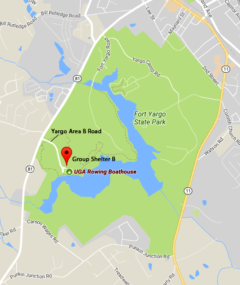 Click on image for navigable map to site at Fort Yargo State Park.